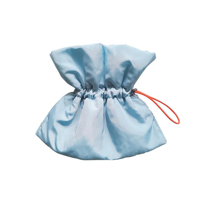 Soft adjustable cat recovery cone collar in light blue with elastic buckle for wound protection