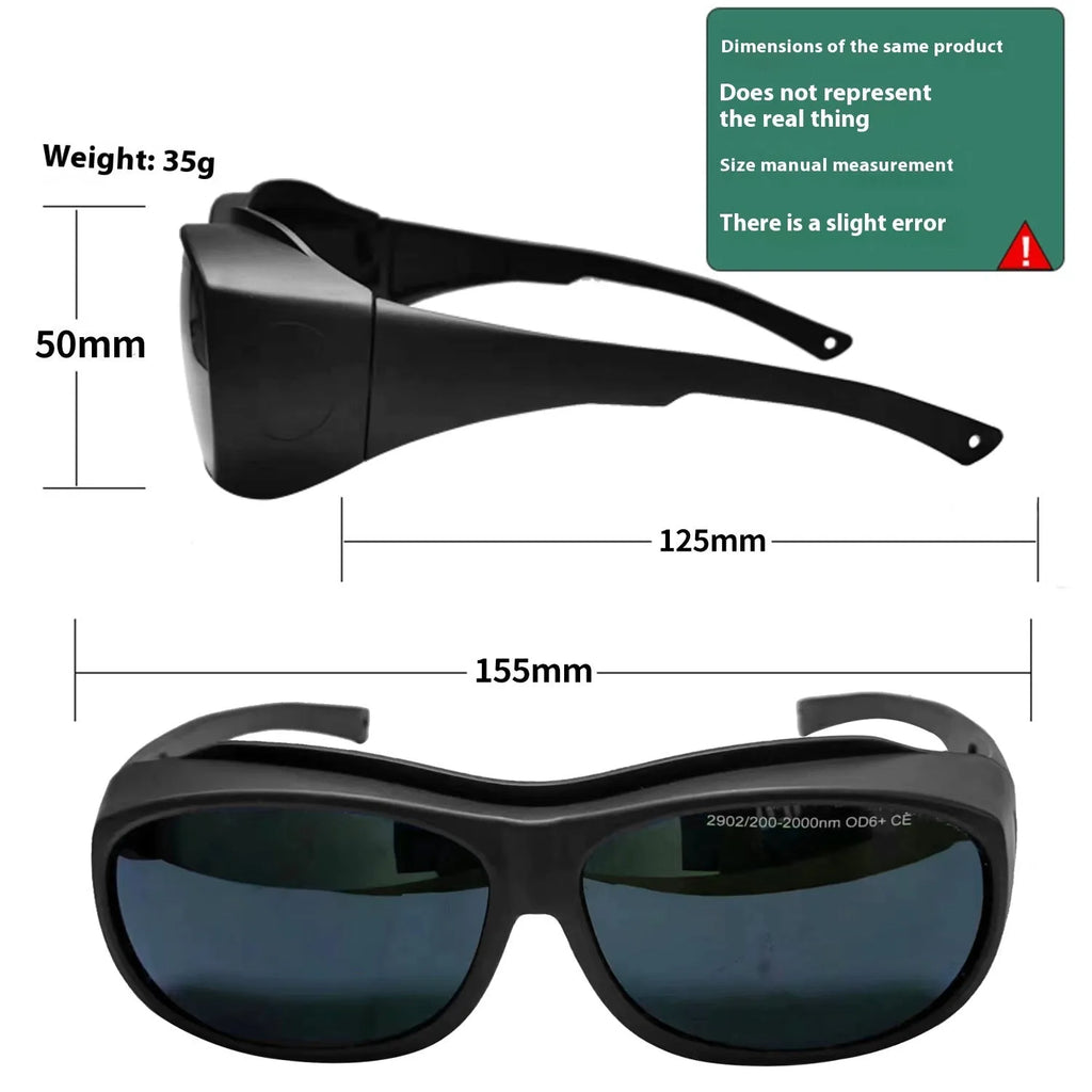 Laser safety goggles for 200-2000nm wavelength protection in photon skin rejuvenation and welding