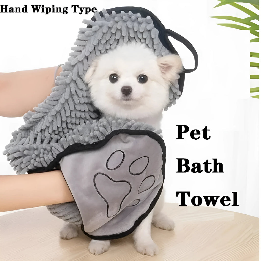 Thickened fiber dog bath robe towel in blue gray purple red measuring 62x23cm for quick drying pets