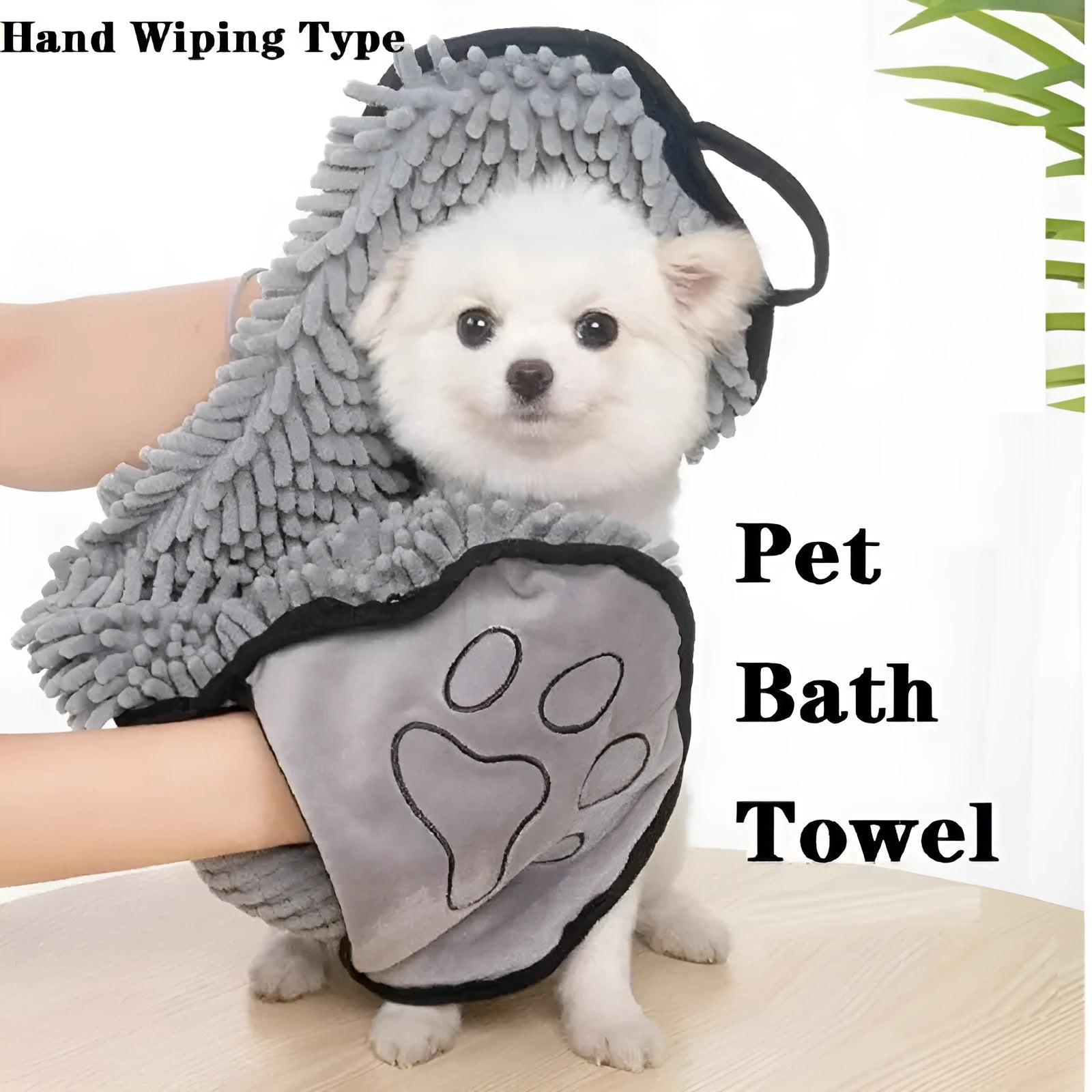 Thickened fiber dog bath robe towel in blue gray purple red measuring 62x23cm for quick drying pets