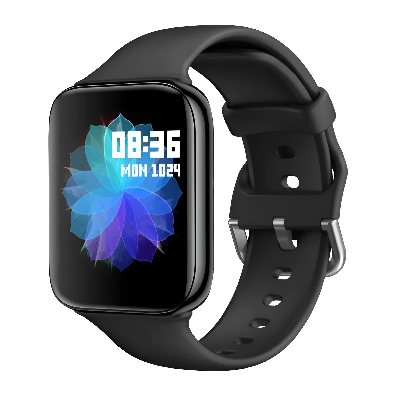 Black smart bracelet with Bluetooth call and blood pressure monitoring functions on a wrist