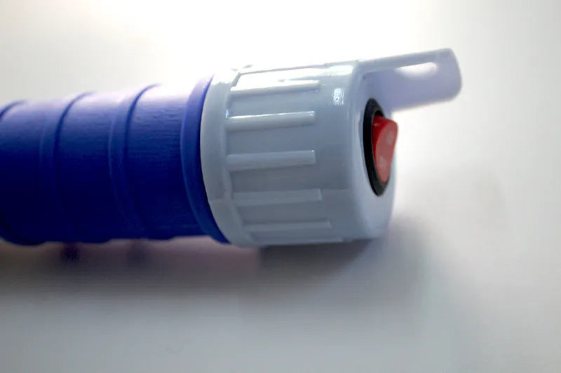 Manual hand siphon pump made of PP plastic for transferring fuel and oil in blue or red