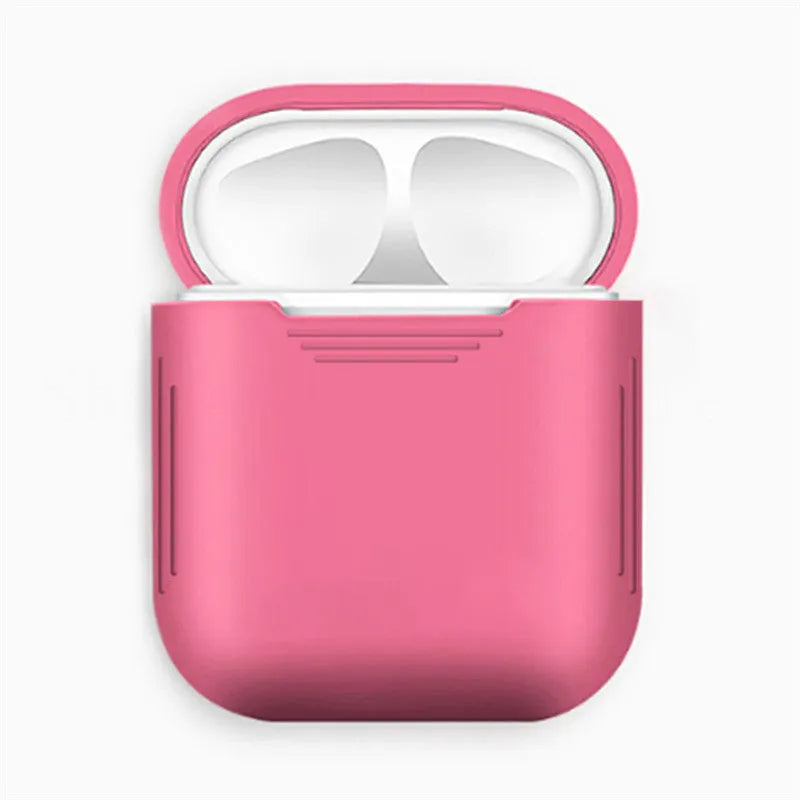 Silicone protective case for AirPods with earmuffs and a detachable anti-lost rope in various colours.