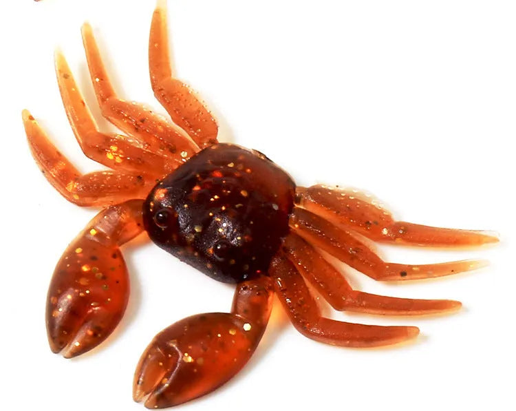 8CM PVC artificial crab lure body in red and brown colours for fishing