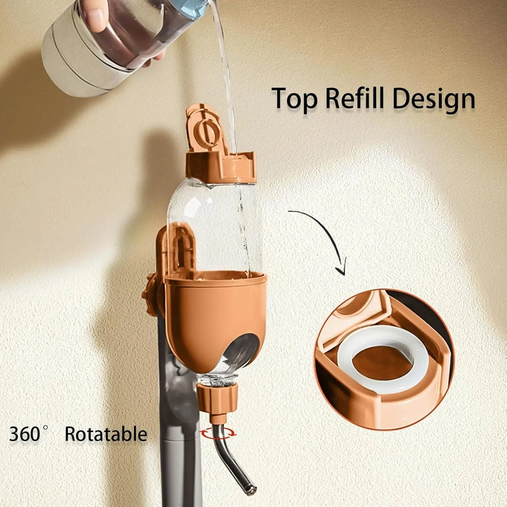 500ml small animal water bottle with rotating nozzle in blue white or yellow for rabbit cage