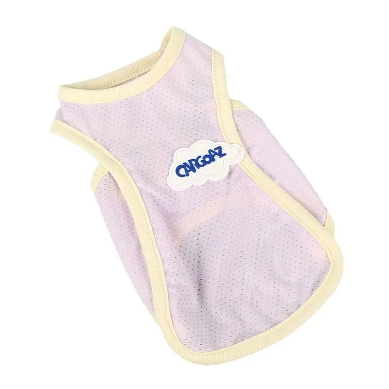 Grass green polyester cat vest for summer wear with anti-lint properties and sports-style design