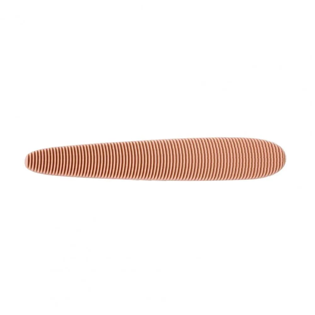 Grey dual-ended cat grooming comb with wide and narrow sections for pet hair removal and massage