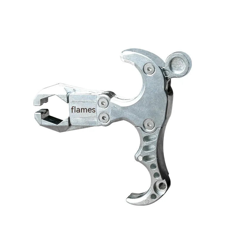 Zinc alloy archery release aid with two-axis harpoon clip and stainless steel components