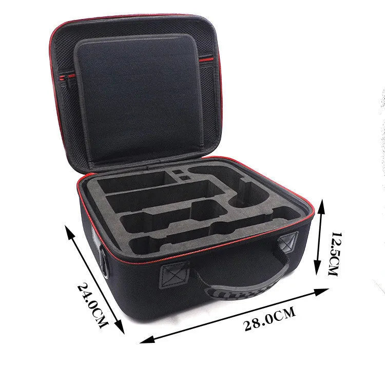 Black EVA game console storage bag with offset print design available in two sizes for hardware protection