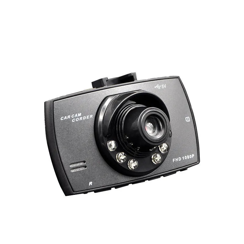 G30 HD car DVR dual camera recorder system with bracket, charger, and manual