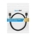 Thin flexible HDMI video cable with gold-plated connectors, shown in various lengths from 0.5 to 5 metres.