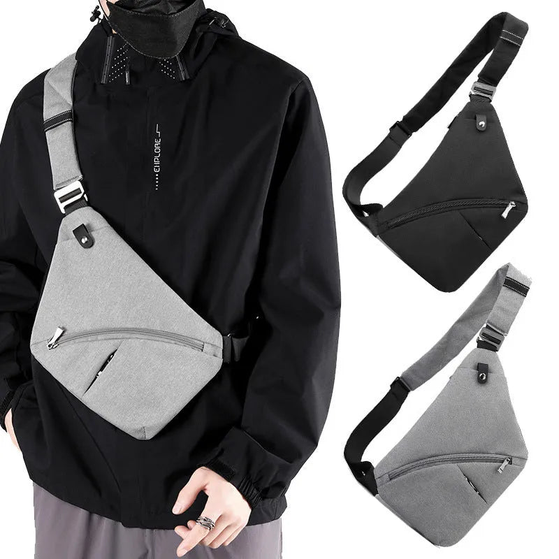 Men's Oxford cloth chest bag in urban simplicity style with letter design elements