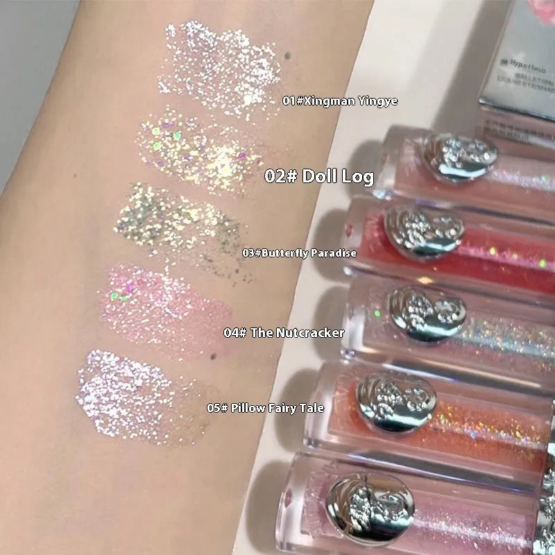 Ballet brand liquid eye shadow tube showing one of five colour options: Sakura Field, Doll Log, Butterfly Paradise, Nutcracker, or Pillow Fairy Tale.