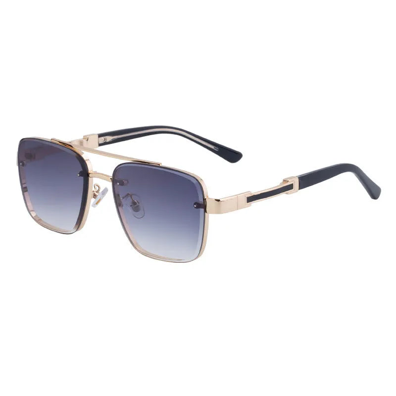 Men's vintage sunglasses with polycarbonate lenses in multiple colour options including gold gradient blue