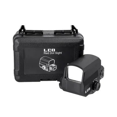 LCO tactical red dot sight with holographic reflex system mounted on 20mm rifle rail