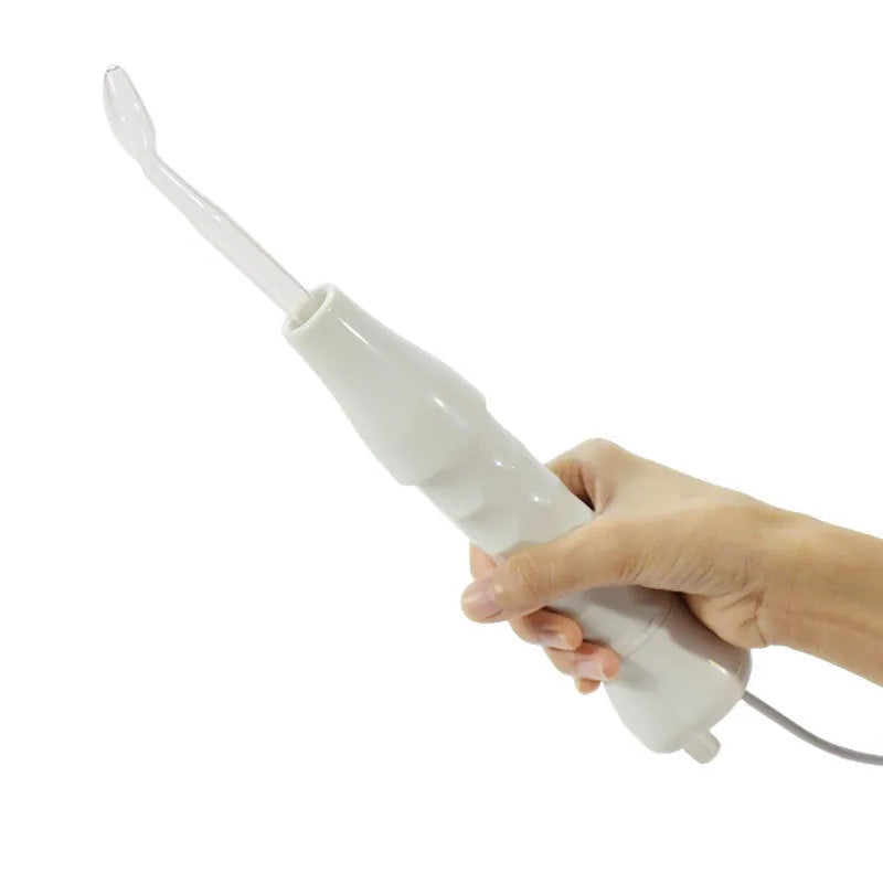 White high-frequency electrotherapy rod with four tubes and colour box, 32.5 x 21.2 x 5.3 cm