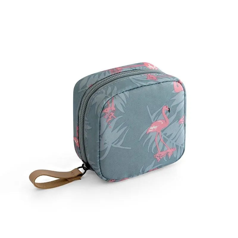 Cloth cube makeup storage bag in blue, pink, white, and white pink colour options