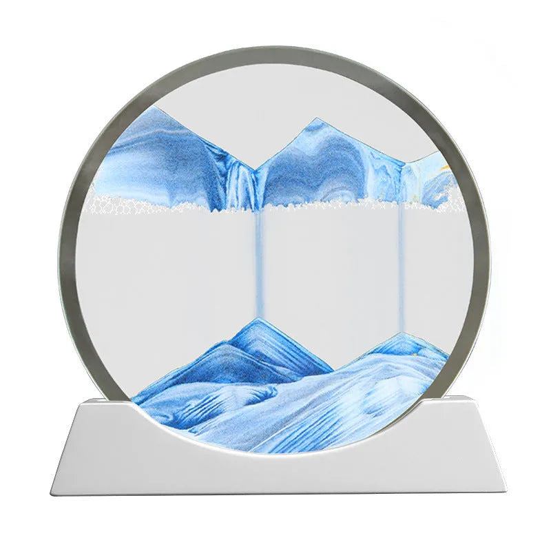 12 inch rotary quicksand painting night lamp in embroidered glass with abstract modern design