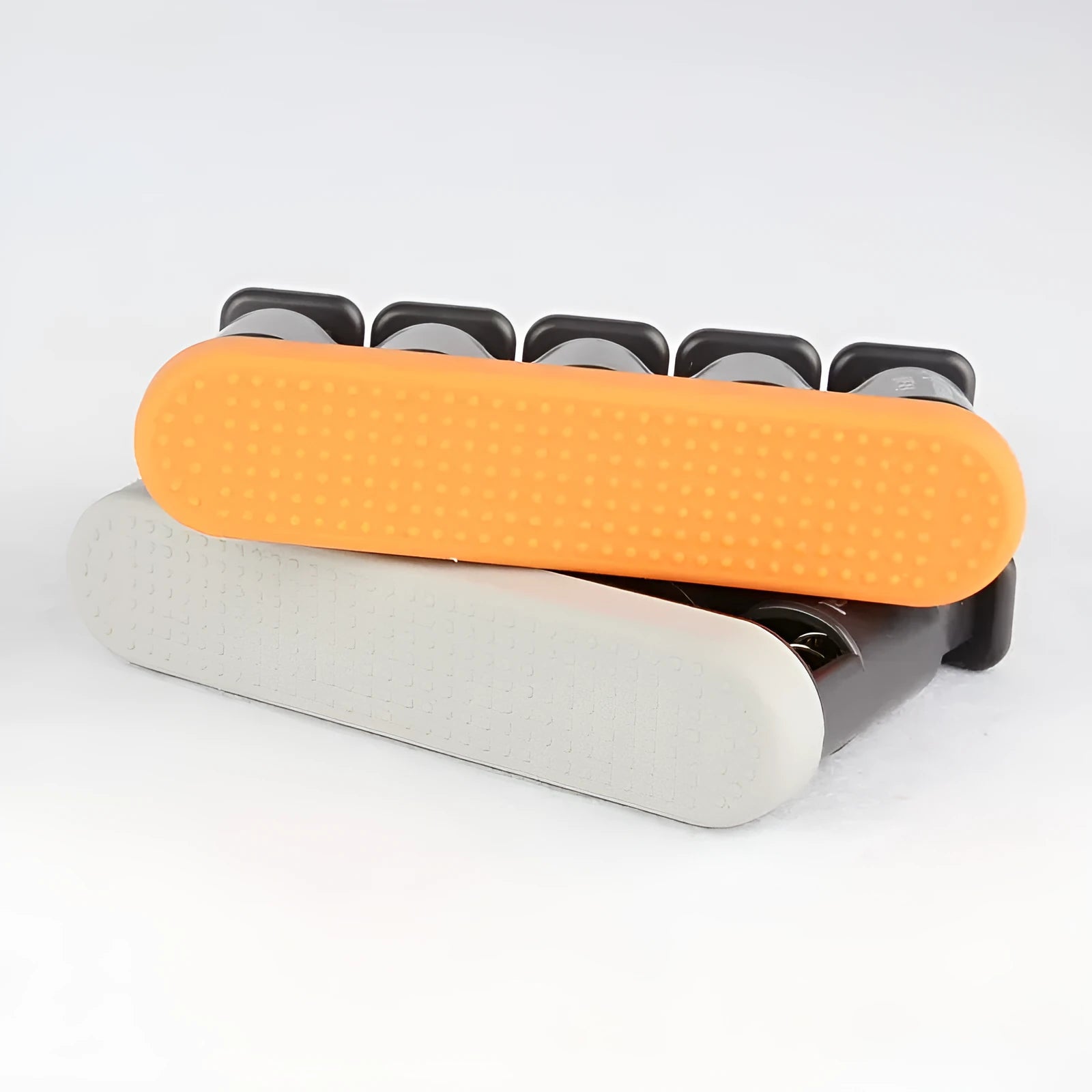 Grey and orange non-slip silicone finger trainer for hand-muscle development