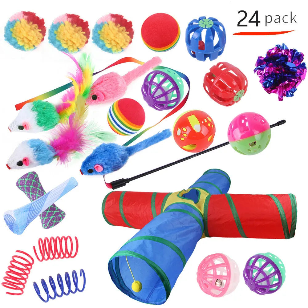 Plastic cat channel tunnel toy in various colours for indoor pet play