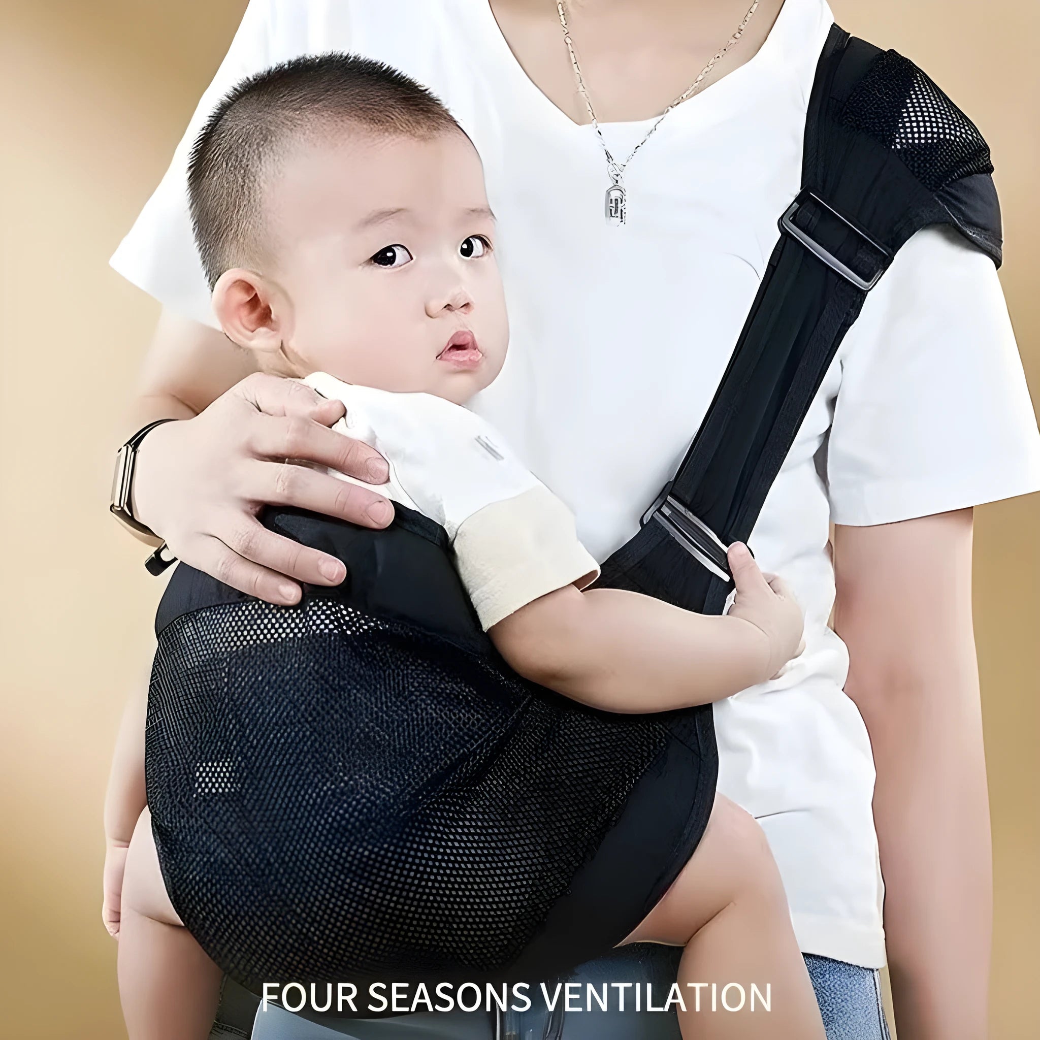 Cloth baby waist stool carrier for hands-free infant and toddler carrying up to 25kg.