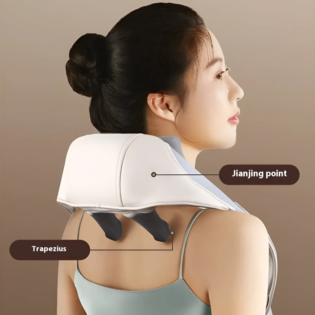 Blue rechargeable electric neck and back massager with foldable design