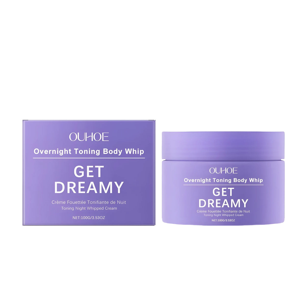 100g jar of body firming cream with lifting and shaping formula.
