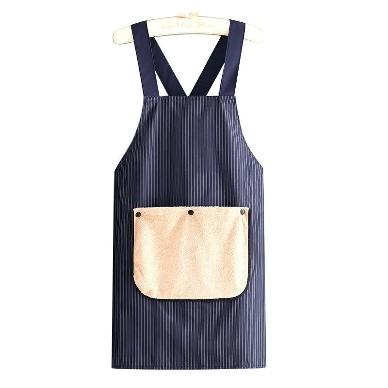 Kitchen waterproof apron in polyester composite material with free size design