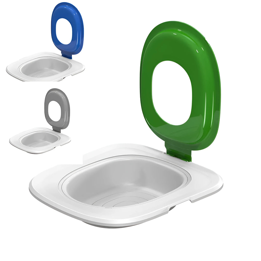 Fifth generation cat toilet trainer in ABS plastic showing new shape design