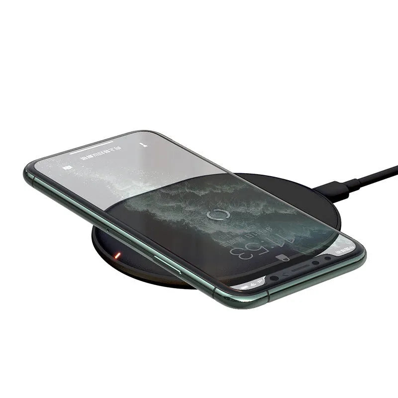 Baseus rough surface wireless charging pad with Type-C port and indicator light in black or white