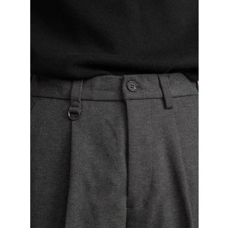 Men's straight cut trousers in polyester fabric for business casual wear