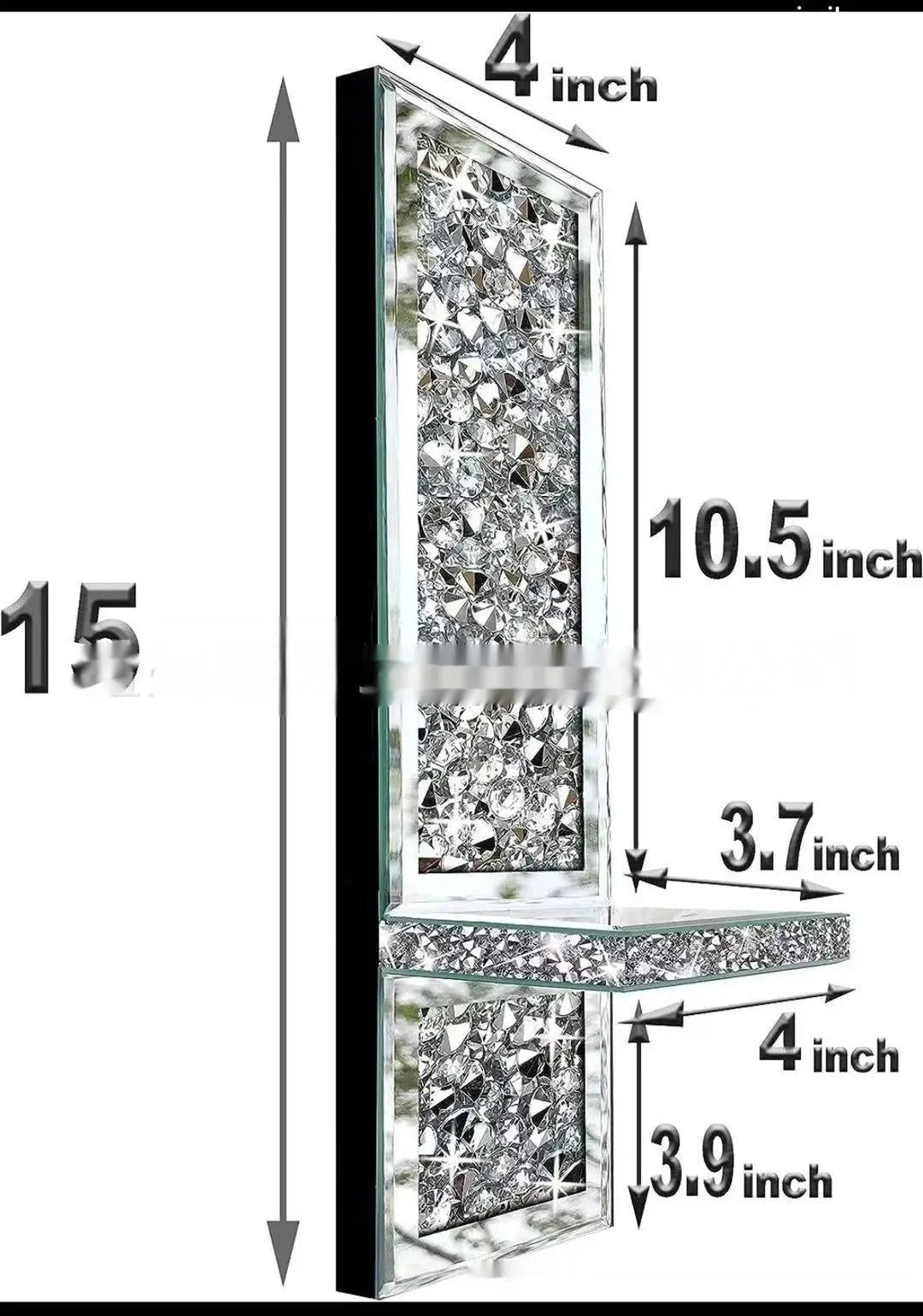Pair of silver glass wall candlesticks with modern minimalist design