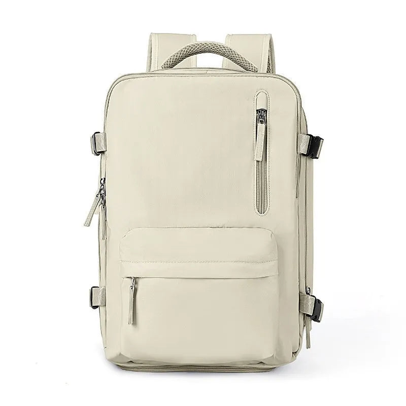 Large capacity waterproof mummy backpack in nylon available in multiple colours including black, mint green, pink, and light blue