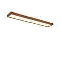 Solid wood long linear ceiling lamp in new Chinese style, shown in multiple length options.