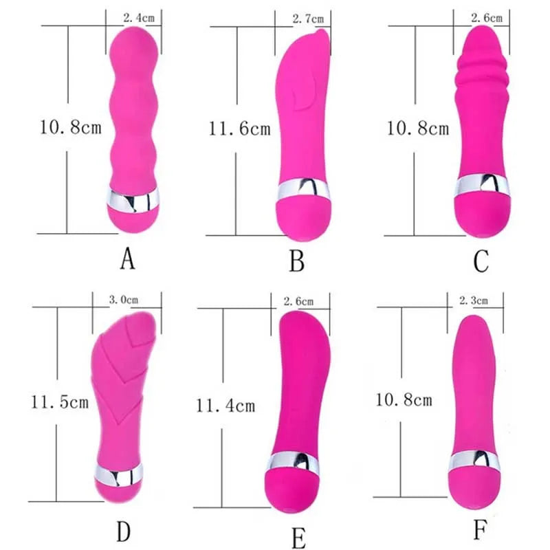 Six styles of mini realistic dildo vibrators for women including vaginal and anal stimulation options