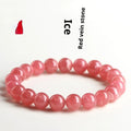 Women's crystal bracelet with geometric red stone beads and longevity lock charm