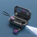 Wireless Bluetooth earbuds with LED display charging case in black or white colours
