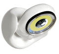 White Atomic Angel induction LED night light with touch sensor on front.