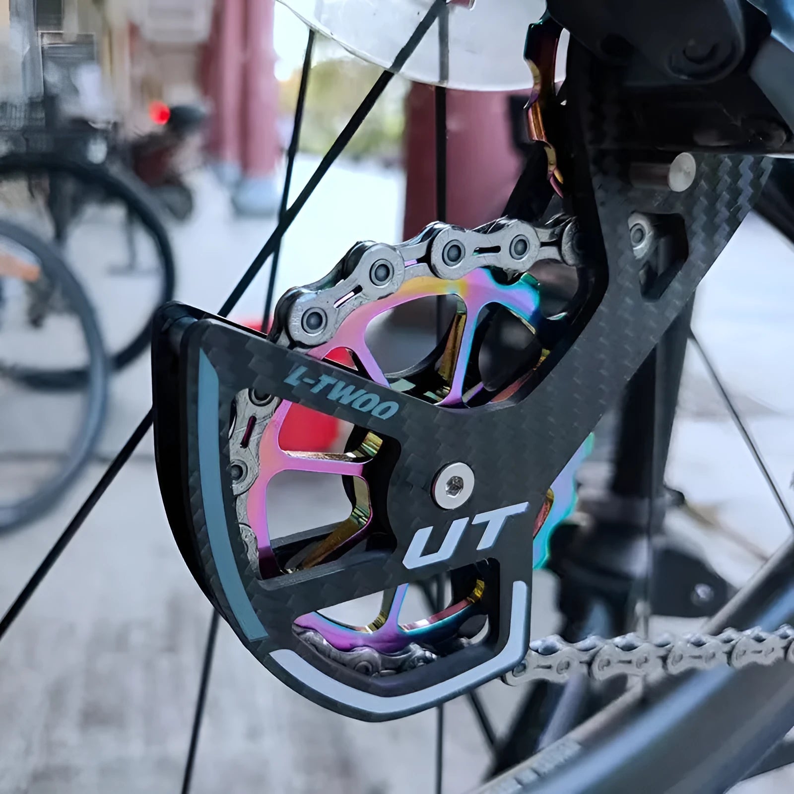 LTWOO 105 blue aluminium rear derailleur pulley kit compatible with Shimano R7000