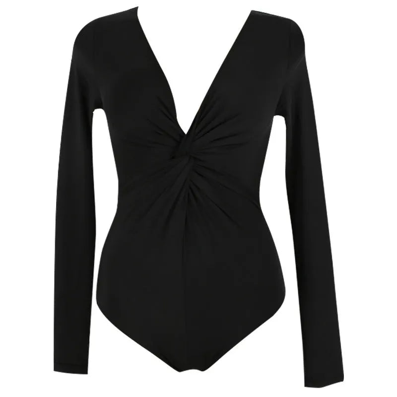 Black one-piece swimsuit for women made from nylon fabric