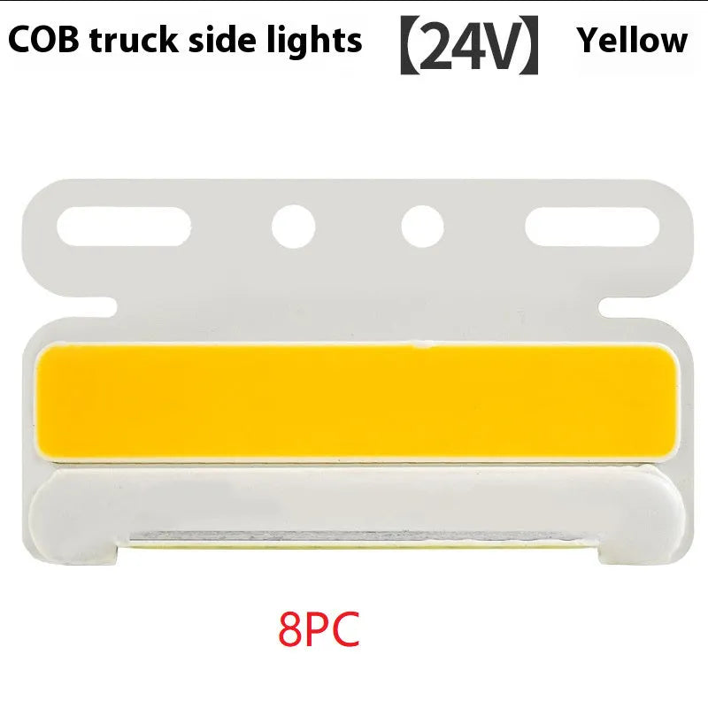 12V and 24V aluminium alloy COB LED truck side light in red, yellow, green, blue, and white colour options