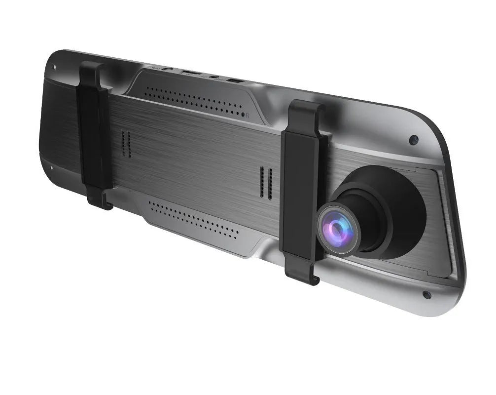 10-inch touch screen car driving recorder mounted on rearview mirror with wide-angle lens