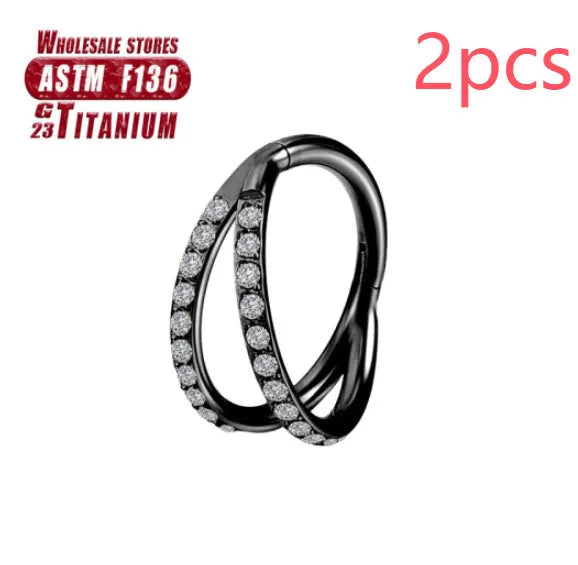 F136 titanium alloy nose ring in gold or silver with 1.2mm gauge available in multiple lengths