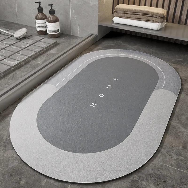 A blended material floor mat in Baikal blue, available in oval and rectangular shapes.
