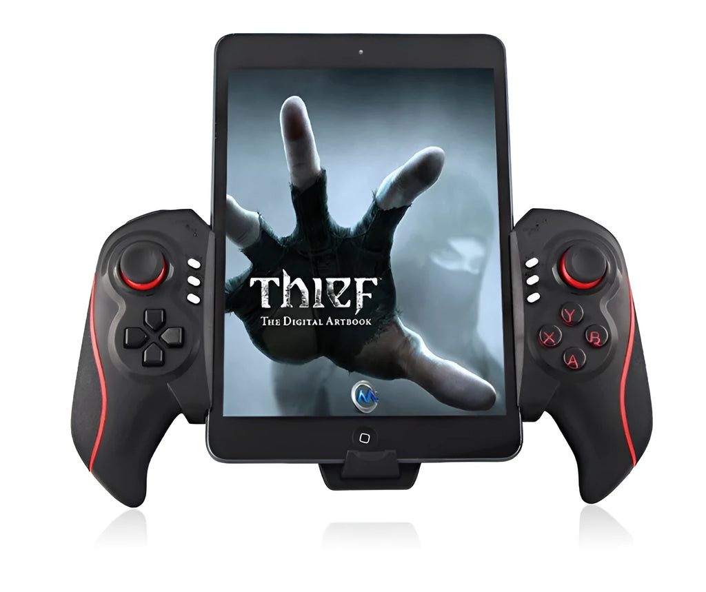 PG-9023 wireless telescopic game controller extended with phone inserted