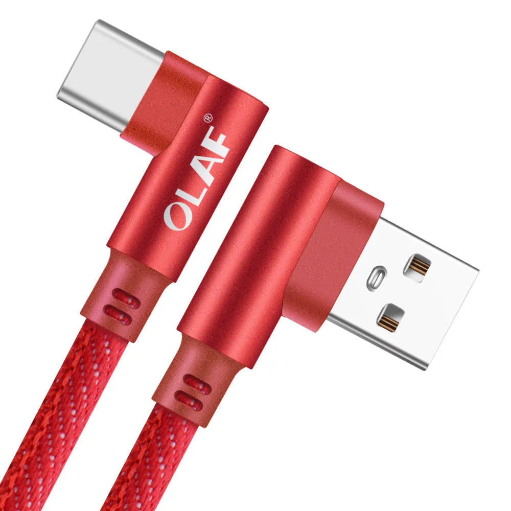 Fast charging USB cable with denil braiding in multiple colour and length options