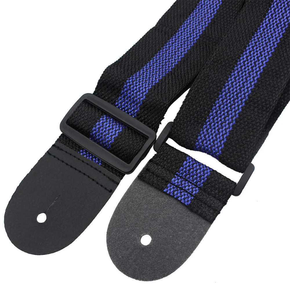 Woven crossbody instrument strap for guitar, bass, and ukulele in multiple colour options.