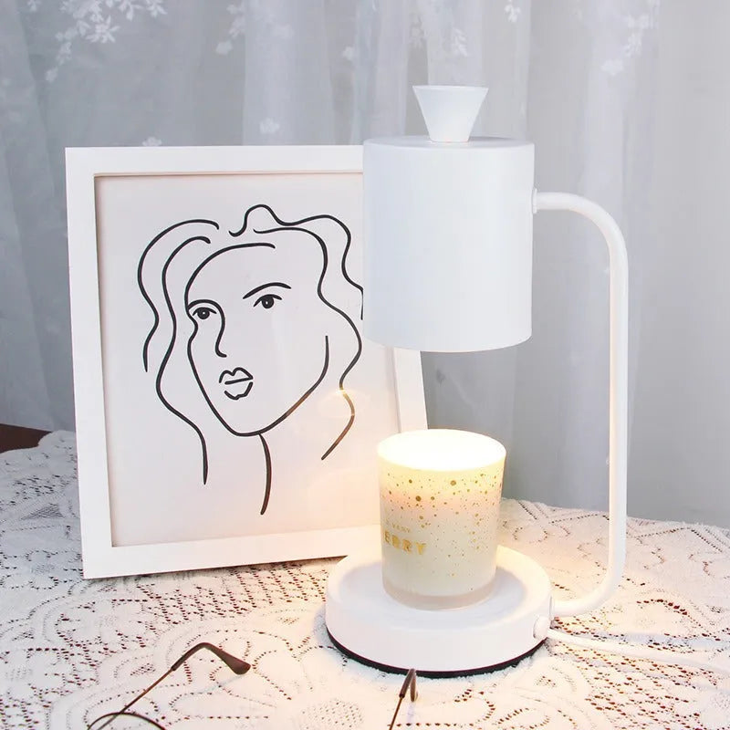 European style aromatherapy wax lamp with dimmer switch in white or yellow colour options