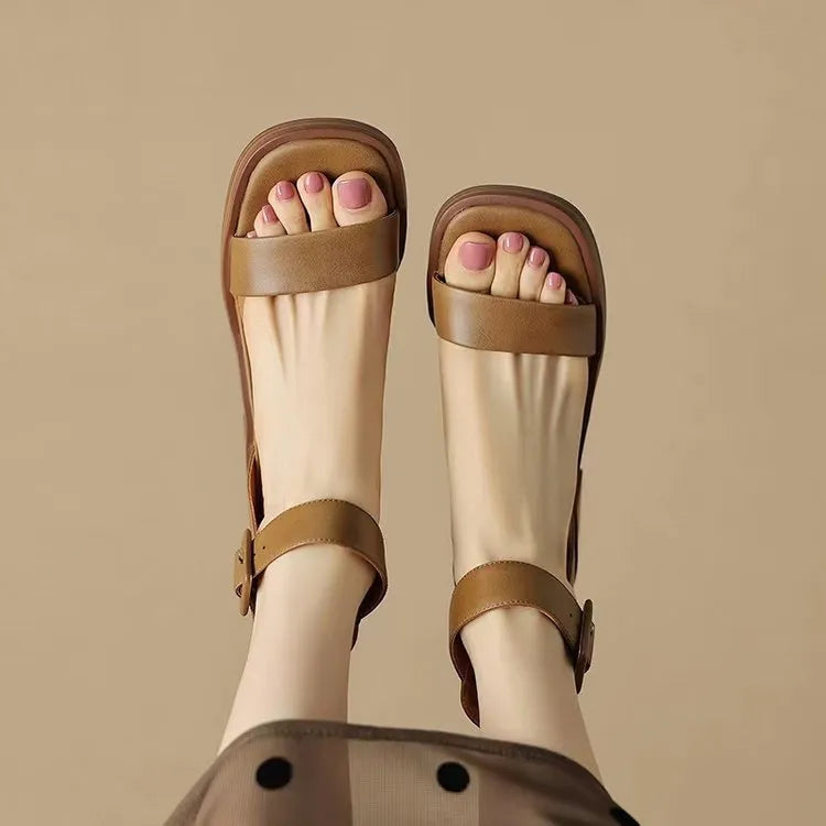 Women's white platform high heels with ankle strap and round toe design