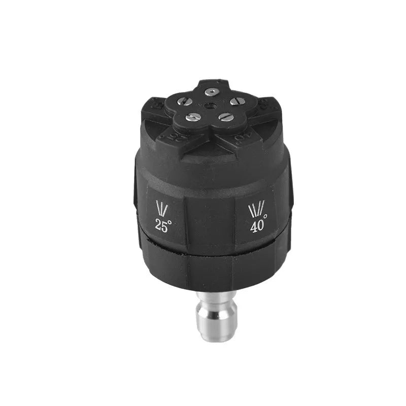 Five-in-one high-pressure water nozzle with engineering plastic construction for outdoor cleaning tasks